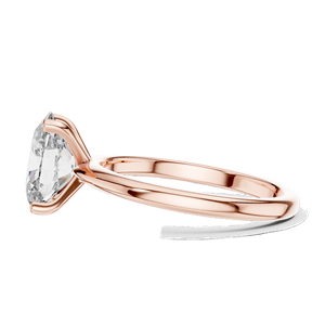 Anillo Solitario Ovalado con Diamante de Laboratorio de 2 Quilates para Mujer, Claridad VVS-VS EF, Oro de 18K, 14K, 10K y Plata 925, Oro Rosa, Amarillo, Blanco - Product Image 6