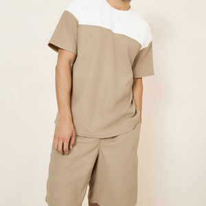 Último diseño moda desgaste impresión verano camiseta conjuntos cortos Casual Color sólido hombres camiseta conjuntos cortos - Product Image 2