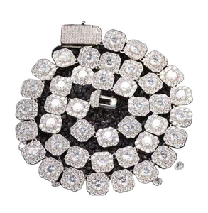 Collar de Moissanita Personalizado para Hombre, Plata de Ley 925, Estilo Hip Hop, Cadena de Diamantes, Pieza Destacada - Product Image 5