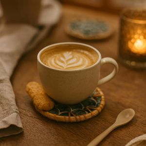 Best selling handmade Mother of pearl & rattan Christmas coasters for drink with coaster holder from Vietnam - Product Image 5