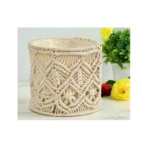 Vente en gros de paniers en coton macramé faits à la main conçus dans un décor artistique pour les dépanneurs disponibles dans des tailles personnalisées - Product Image 3