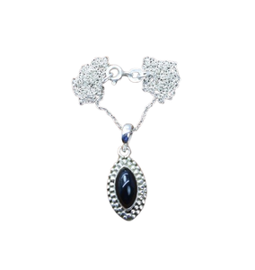 Noir Onyx Gemstone Pendentif Bijoux Pour Femmes Argent Boho Style Bijoux 925 En Argent Sterling Tendance À La Main Pendentif Cadeau - Product Image 1