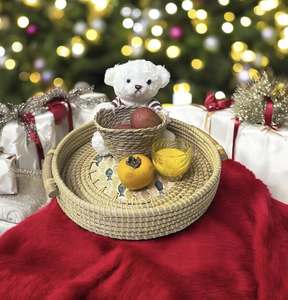 Panier de rangement, boîte à linge, panier tissé, plateau en jacinthe d'eau, carré, brun, plateaux de rangement, boîtes, nouveau produit, articles les plus populaires - Product Image 3