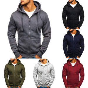 Sweats à capuche pour hommes de haute qualité pull à capuche 100% coton manches régulières pour l'hiver tissu tricoté teint uni motif solide sans doublure - Product Image 4