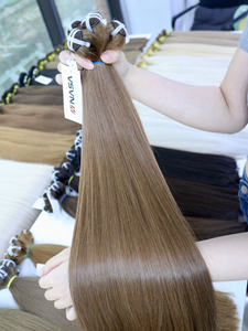 Super doble dibujado 100% Raw Virgin Vietnamita Extensiones de cabello a granel de alta calidad 1 paquete 100gms Natural recto 60cm colores oscuros - Product Image 2