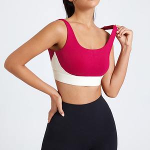 Soutien-gorge de sport réglable à soutien élevé pour femmes Style respirant et simple avec couleurs contrastées pour le yoga et la course - Product Image 1