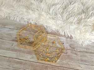 Posavasos de acrílico transparente de lámina de oro de lujo ligero Posavasos de taza de té de acrílico creativo Nórdico - Product Image 5