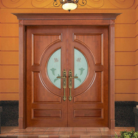 Catalogue de conception de portes doubles en teck massif pour l'entrée principale de villas et résidences modernes