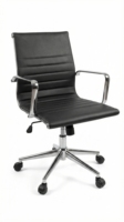 Chaise de bureau exécutive moderne avec cadre et accoudoirs pivotants réglables en acier inoxydable pour espace de travail