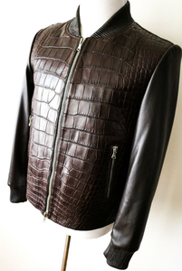 Chaqueta de cuero genuino de cocodrilo para hombre, nueva, elegante, de manga larga, de primera calidad, a la moda, estilo pakistaní. - Product Image 2