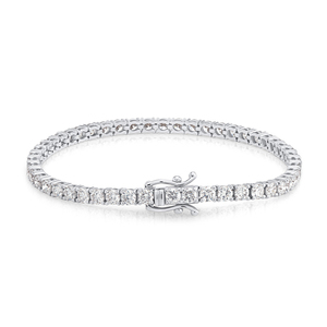 Pulsera de Diamantes Cultivados en Laboratorio de 5.4 CT, Oro Blanco de 10K, Certificación IGI, Joyería Elegante para Aniversario de Bodas - Product Image 1