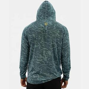 UPF50 + résistant aux UV hommes à manches longues Spandex Polyester pêche à capuche séchage rapide doux Performance équipement de sport chasse capuche - Product Image 5