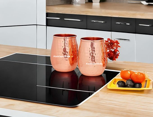 Gobelet design martelé de taille personnalisée, poli et brillant, avantages pour la santé, récipient en cuivre, verres en cuivre anti-fuite - Product Image 4