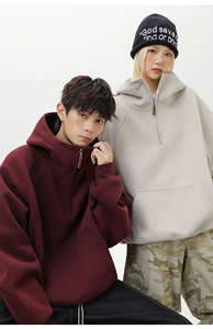 Sudadera con Capucha Unisex de Alta Calidad, 100% Algodón, Tejido de Punto, Lavado, 440g, Transpirable, con Cremallera, Estilo Informal, con Cordón Ajustable, para Invierno - Product Image 5