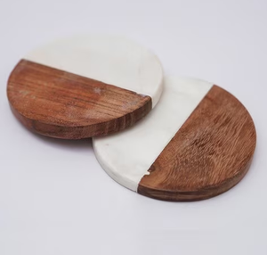 Posavasos de mármol y madera personalizados, gran oferta redonda de la mejor calidad y regalos de bebidas y posavasos decorativos para el hogar con estilo - Product Image 1