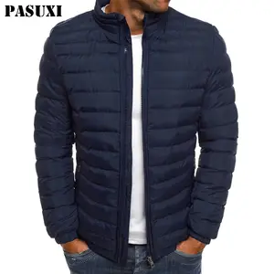 PASUXI Wholesale Light Warm Jacket Custom Black Winter Bubble Puff Filled Down Puffer Cotton Jackets Coat For Men