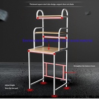 Étagère de rangement sur pied pour laveuse, pour toilettes, cadre en acier au carbone audacieux, support pour machine à laver à 3 niveaux