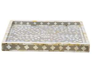 Bandeja de Servicio de Concha Marina Multicolor con Incrustaciones de Nácar de Alta Calidad, Decoración del Hogar, Vajilla, Sala de Estar, Clásica, Sostenible y Plegable - Product Image 2