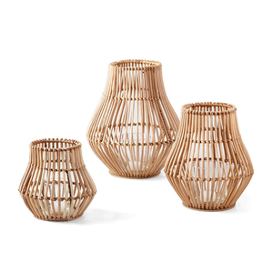 Eco Friendly Hand Braided Wicker Lantern Holder for <b>Candles</b> Natural <b>Cheap</b> Price Eco Friendly Rattan <b>Candle</b> Holders - Product Image 1