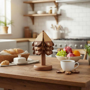 Sous-verre en bois d'arbre, sous-verre en bois artisanal pour table de cuisine, service, Vietnam par 99 Gold Data - Mme Violet - Product Image 5