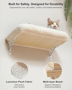 Eco-Friendly <b>Cat</b> <b>Wall</b> Shelves 4-Level 70-Inch Stable <b>Wall</b> Mounted <b>Cats</b> Furniture Set Kitten Scratching Post Wood Sisal Soft - Product Image 3