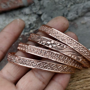 Trendy <b>Boho</b> Copper Fashion Bangles for Women Lightweight Jewelry for Parties and Gifting by Tradebyd - Product Image 4
