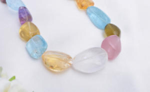 Collar de Piedras Preciosas Mixtas Lisas, 18 Pulgadas, Cuentas Lisas de Piedras Preciosas Mixtas Naturales para la Elaboración de Joyería Fina - Product Image 2