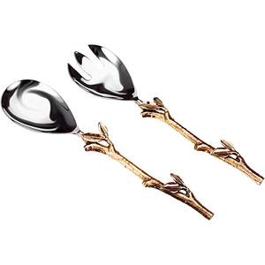 Ensemble de couverts de haute qualité en acier inoxydable en vrac au prix de gros avec un design unique de couleur dorée Ensemble de 5 - Product Image 5