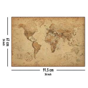 Affiche de carte du monde de style rétro pour décoration murale - Product Image 1