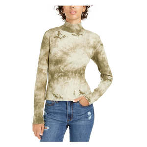 Haut à col montant tie-dye Planet Gold Junior en coton vert taille X-Large pour filles - Product Image 1