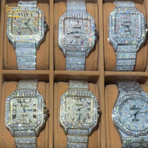 Oogverblindend Full Moissanite Automatisch Horloge Groothandel Iced Out Hiphop Diamond Horloge Voor Heren Luxe Stijl - Product Image 2