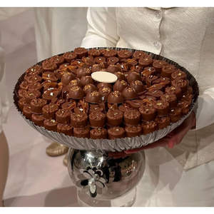 Bol de service en métal de qualité supérieure, design feuille d'or, écologique, moderne, luxe, pour hôtel, pour servir le chocolat, pour les fêtes - Product Image 4