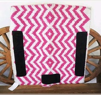 Western-Sattelpad für Pferde, handgewebt, Durri-Material, farbenfrohes Design, Baumwoll-Außenschicht, Polyesterfüllung, anpassbare Größe, schützend