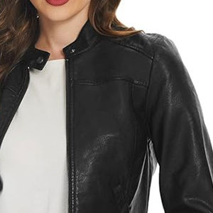 Chaqueta de Cuero Genuino para Mujer de Alta Calidad, Transpirable y Resistente al Viento, con Logotipo Personalizado, Mangas Largas, Relleno de Algodón - Product Image 6