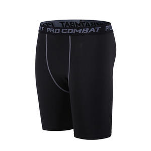 Pro <b>Combat</b> <b>Men's</b> Black Compression <b>Shorts</b> Mid Waist Quick Dry Sporty Knitted Spandex Polyester <b>Short</b> - Product Image 2
