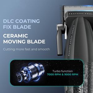 Kit de barbier sans fil professionnel pour hommes, kit de coupe de cheveux à lame en T à écartement zéro, lame en céramique, tondeuse à cheveux à piles US - Product Image 6