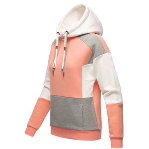 Sudadera informal de algodón con capucha para mujer Sudadera de manga larga Color Block Tech Fleece con bolsillo Bonito diseño con capucha - Product Image 5