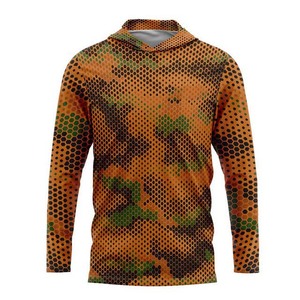 Sudadera con capucha de pesca de secado rápido Anti-UV ligera personalizada OEM UPF50 + Tops de malla de camuflaje transpirable para adultos ropa de pesca ropa deportiva - Product Image 1