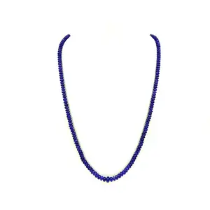 구매해야 블루 사파이어 비드 스트링 프리미엄 디자인 사파이어 비즈 목걸이 여성용