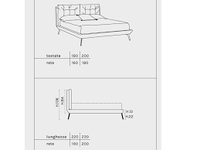 Modernes Umweltfreundliches Komfortables Gepolstertes Queen/King Bett Stoff Elegantes Maßgeschneidertes Kopfteil Stilvoller 3D-Effekt Made in Italy VF