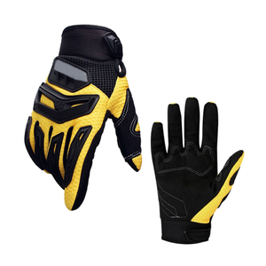 Gants de vélo en cuir à doigts entiers pour hommes, compatible avec écran tactile, équipement de motocycliste pour VTT, personnalisable en gros - Product Image 1