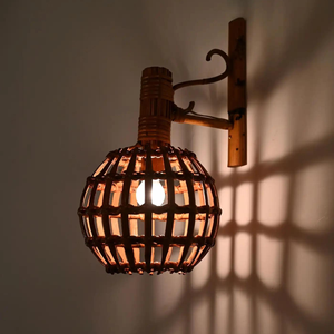 Nueva Producción de portalámparas de Arte de ratán natural, pantalla clásica para decoración de pared de la habitación del hogar - Product Image 6