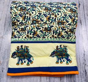 Handmade Light Weight Single <b>Bed</b> <b>Quilt</b> Jaipuri Razai Soft Natural Cotton Beautiful Traditional Print <b>for</b> Summer Hotel Bedrooms - Product Image 4