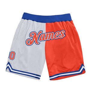 Industrie Direct Engro Sportswear Short de basket personnalisé blanc Orange-Royal Authentique Split Fashion Basketball Shorts - Product Image 1