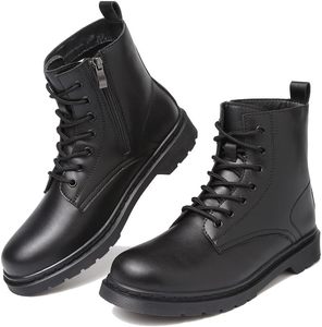 [Hanani] Bottes de <span class=keywords><strong>moto</strong></span> pour hommes, fermeture éclair, <span class=keywords><strong>semelle</strong></span> épaisse, imperméables, bout rond, automne-hiver, bottes de travail et d'ingénieur, bottines de <span class=keywords><strong>moto</strong></span> noires - Product Image 2