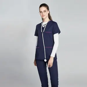 Conjunto de traje médico de enfermera con bolsillos, fabricante de cuidado de la salud, uniformes médicos de higo - Product Image 3