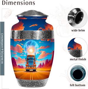 โกศเผาศพขนาดใหญ่สำหรับผู้ใหญ่ชายและหญิงอัฐิสไตล์ทรากร - Product Image 2