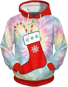 Custom <b>Christmas</b> Men's Pullover <b>Hoodie</b> Comfortable Fashionable 100% Polyester <b>Christmas</b> with Custom Logo Low MOQ - Product Image 1
