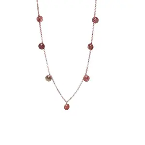 Collier chaîne à disque plaqué or rose délicat, chaînes fines exquises pour femmes, cadeau de bijoux - Product Image 1