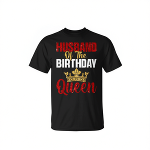 Maglietta per la festa del marito 'Birthday Queen's Husband', Regalo per il marito, Maglietta promozionale personalizzabile festiva - Product Image 2